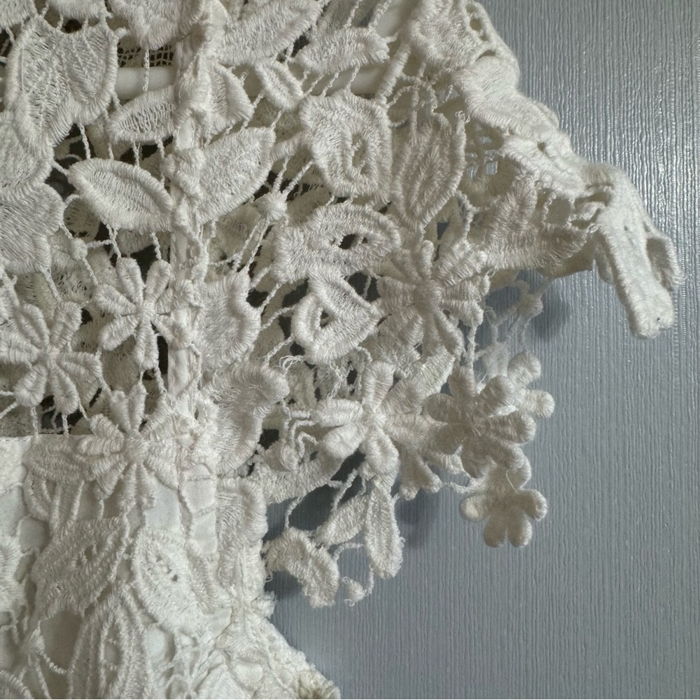 Joie Celedonia Floral Lace Scallop White Dress Size 4 - Picture 13 of 14